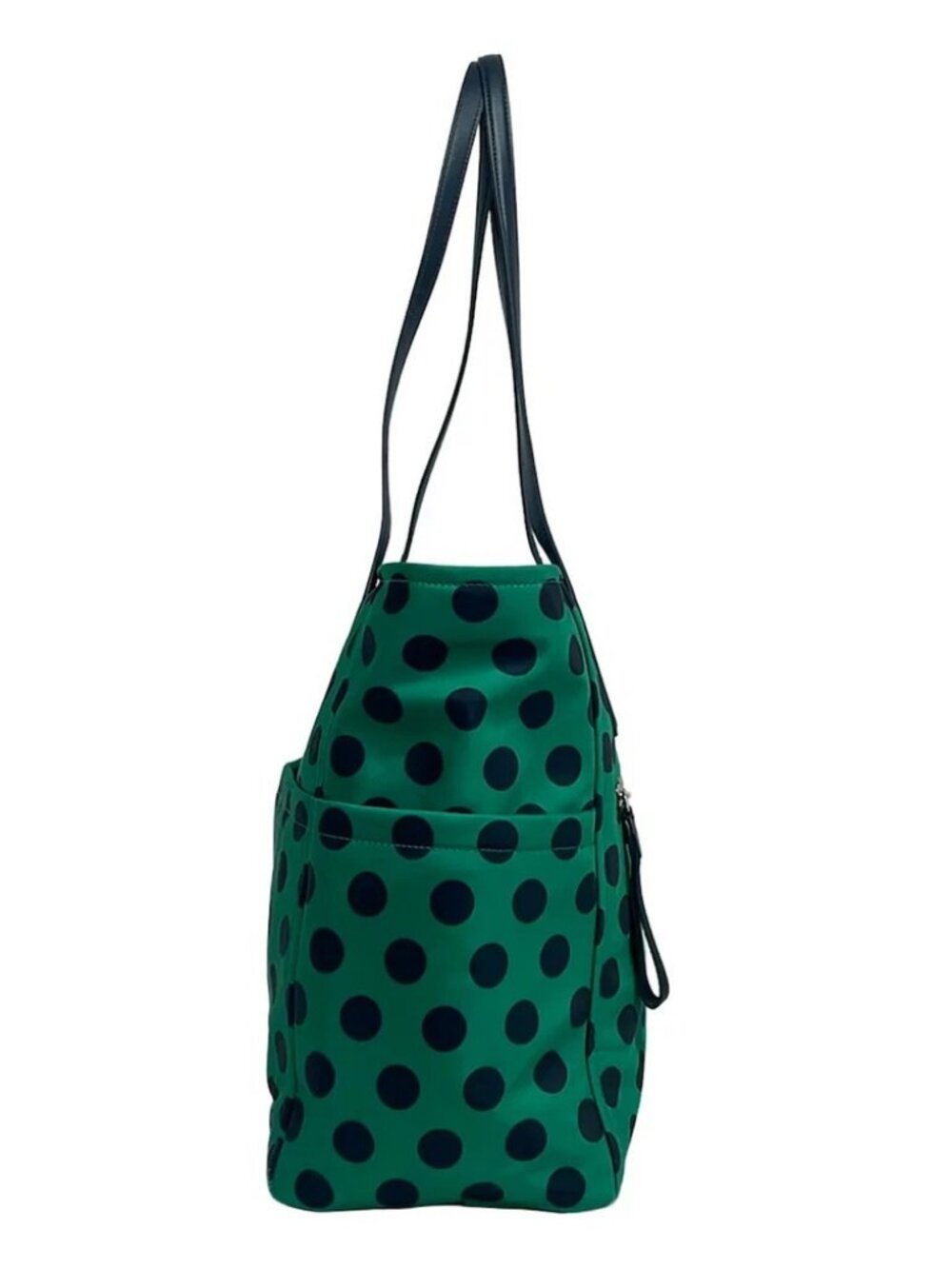 Kate spade Chelsea Tote Green Dark Navy Nylon Leather Tote Bag - Picture 4 of 9